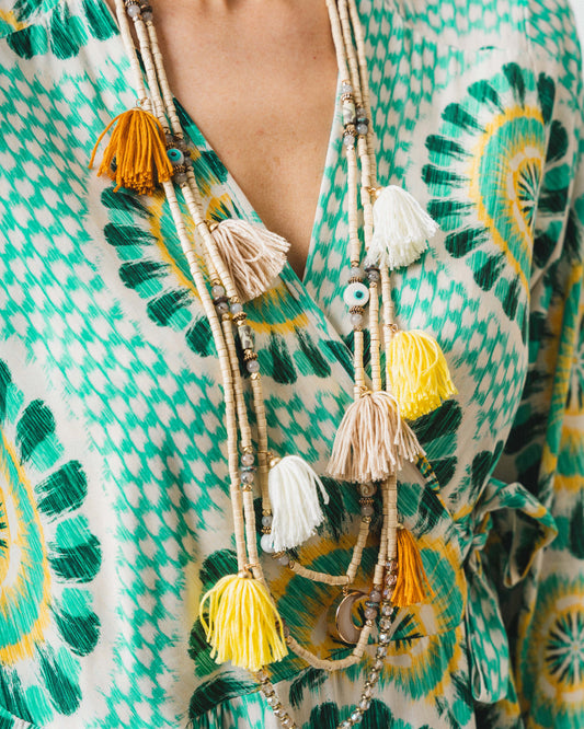 « Multi Pompom » long necklace