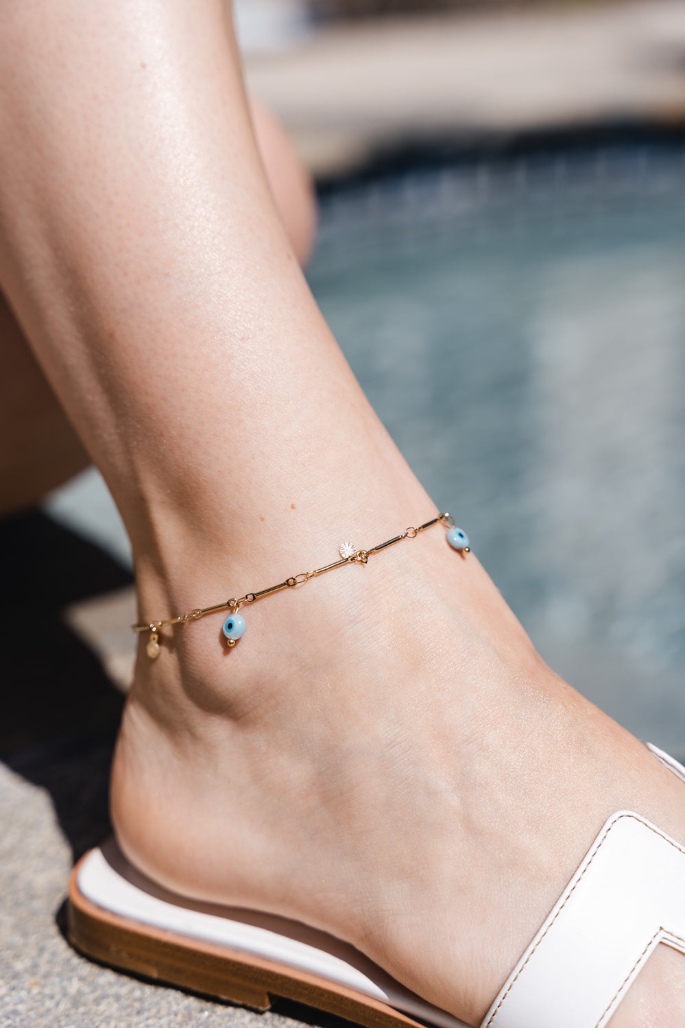 Evil eye anklet